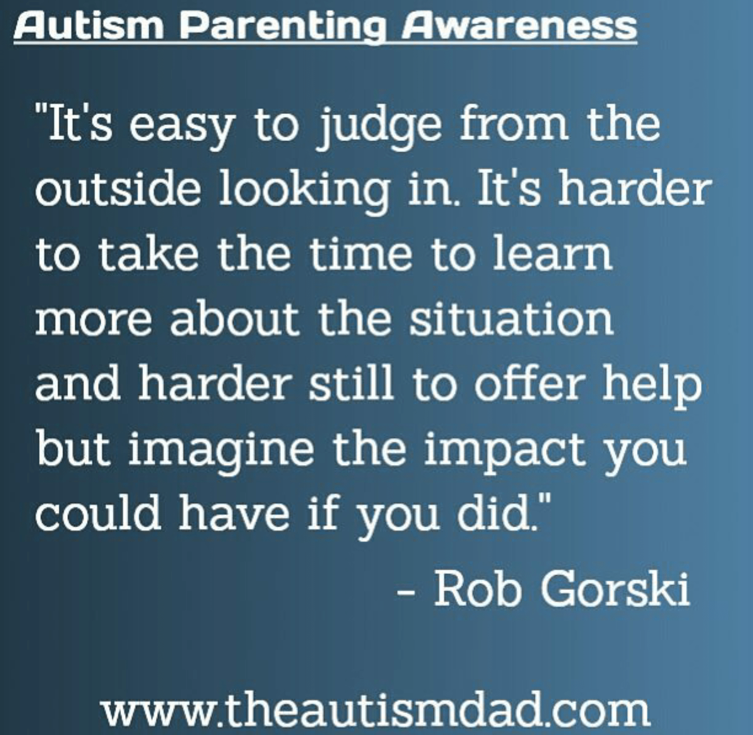 A positive message about #Autism Parenting 