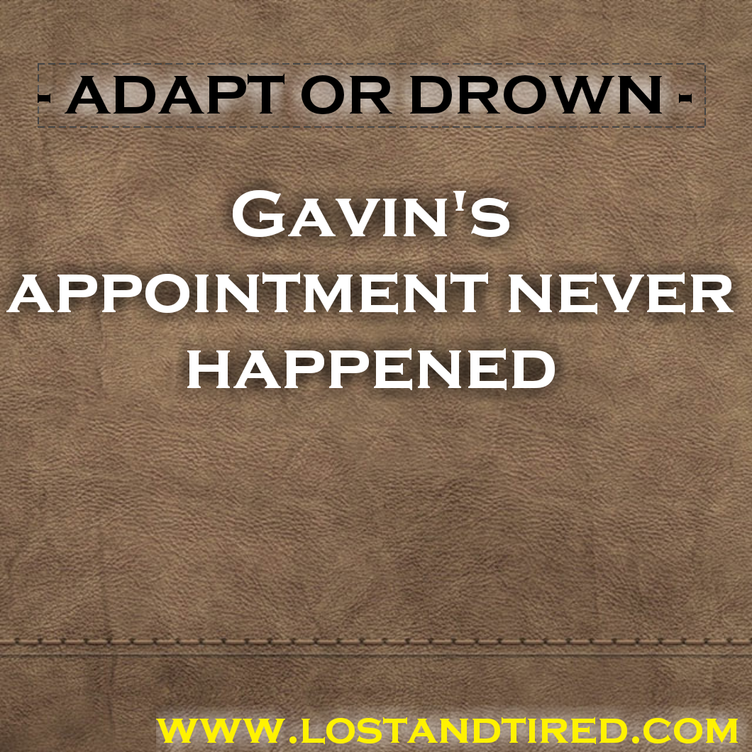 ADAPT OR DROWN - Gavin's appointment never happened