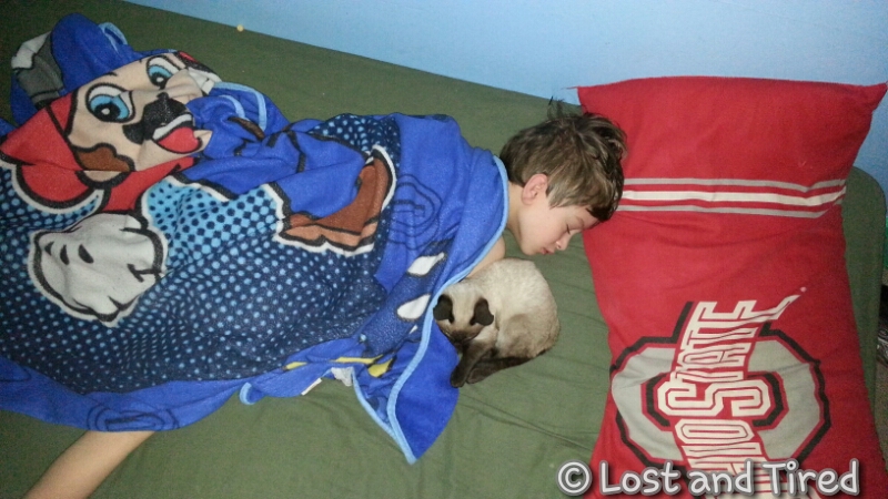 Elliott slept well last night