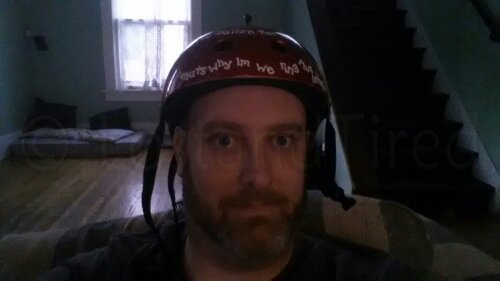 Emmett thinks I need a helmet