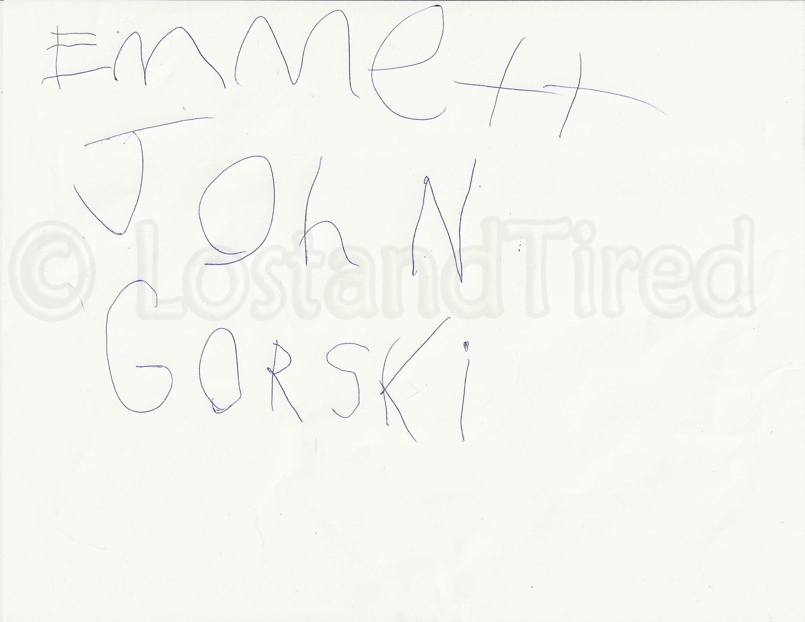 Emmett wrote his name tonight, check it out