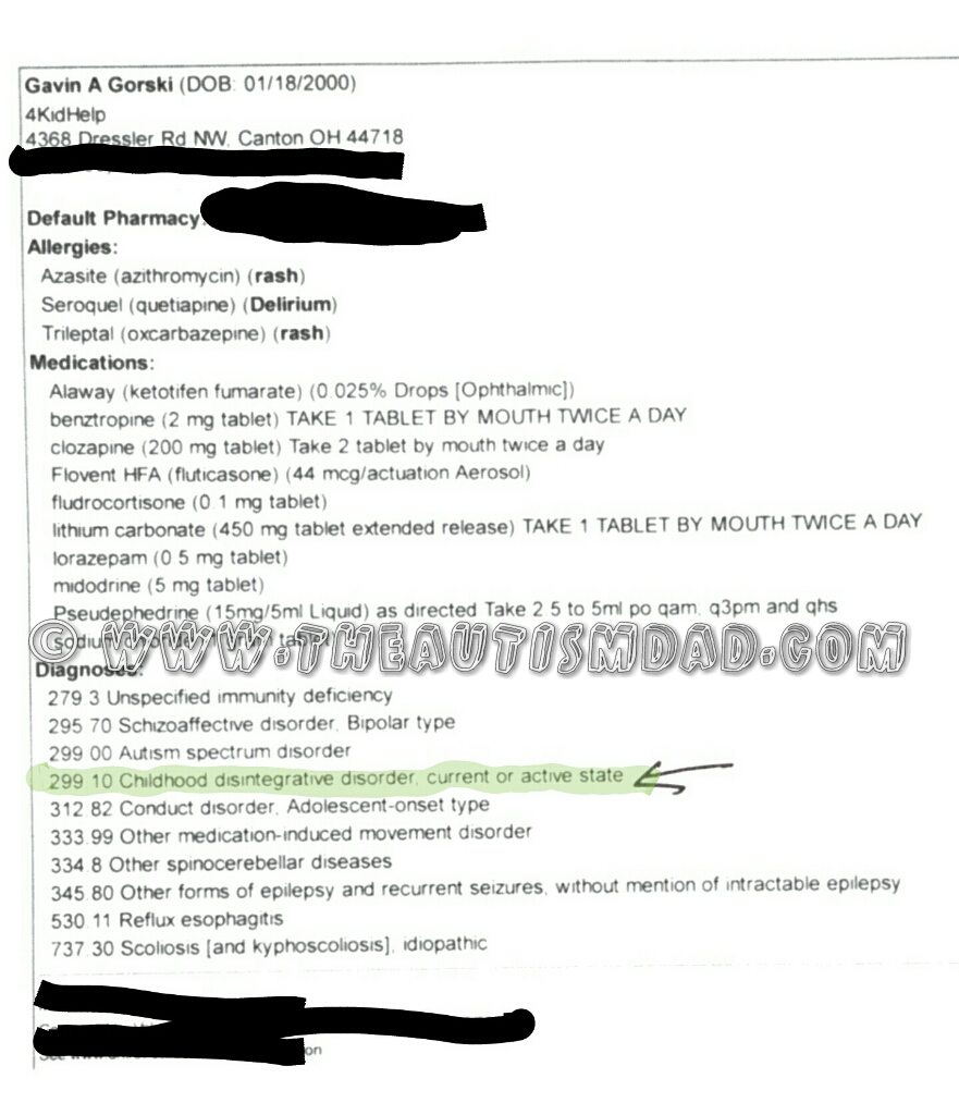 Gavin has been officially diagnosed with Childhood Disintegrative Disorder #CDD