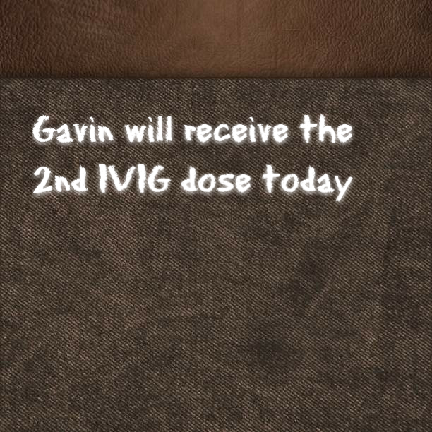 Gavin will receive the 2nd IVIG dose today