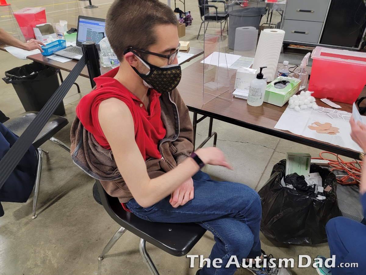 Gavin's in rough shape after his 2nd dose of the #COVID #vaccine