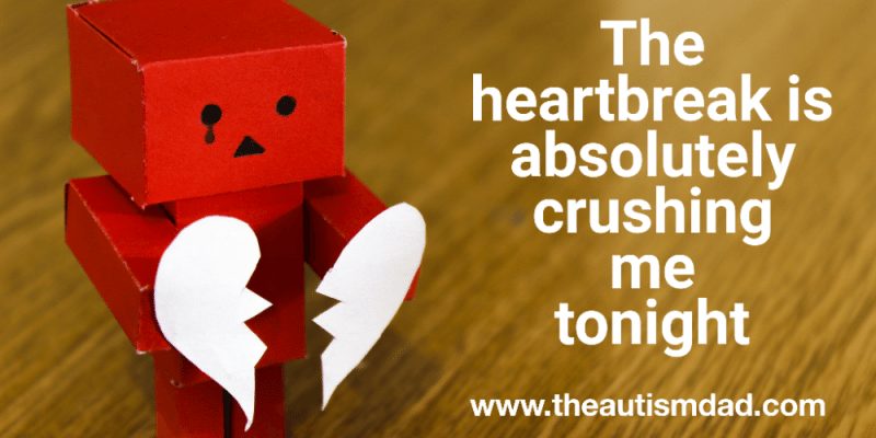 Heartbreak is absolutely crushing me tonight