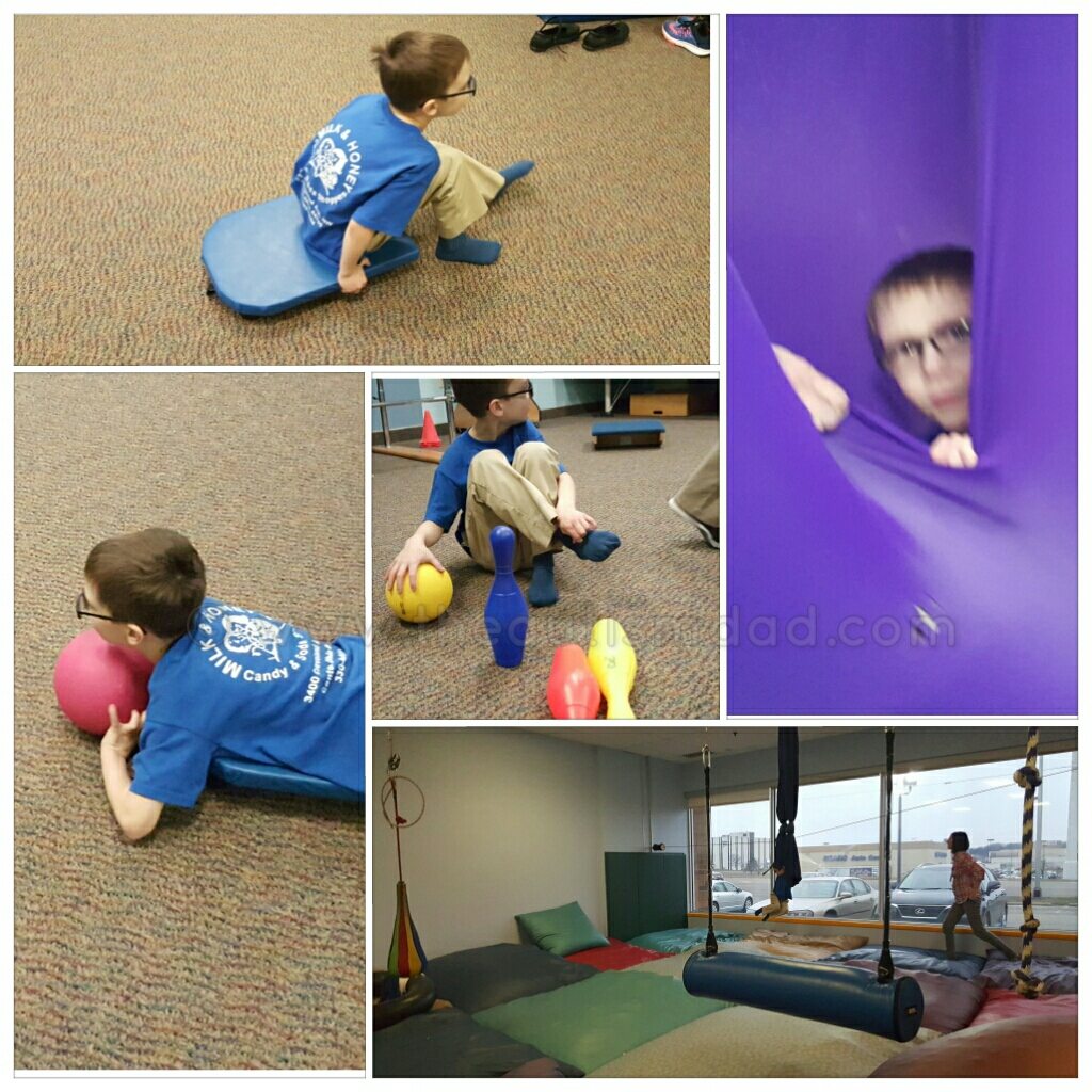 Here's some pictures from Emmett's occupational and physical therapy appointments this week