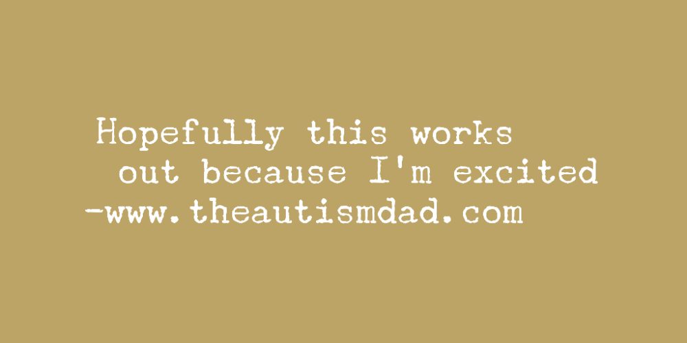 Hopefully this works out because I'm excited