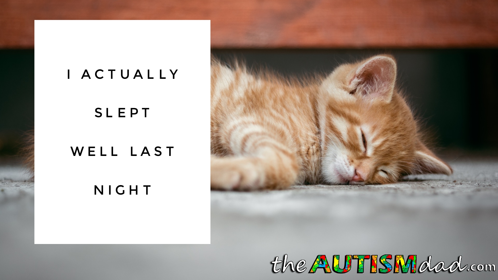 I actually slept well last night