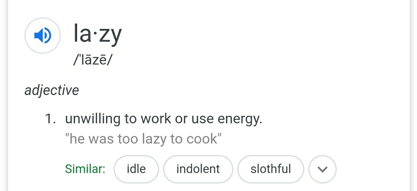 I chose to be lazy last night
