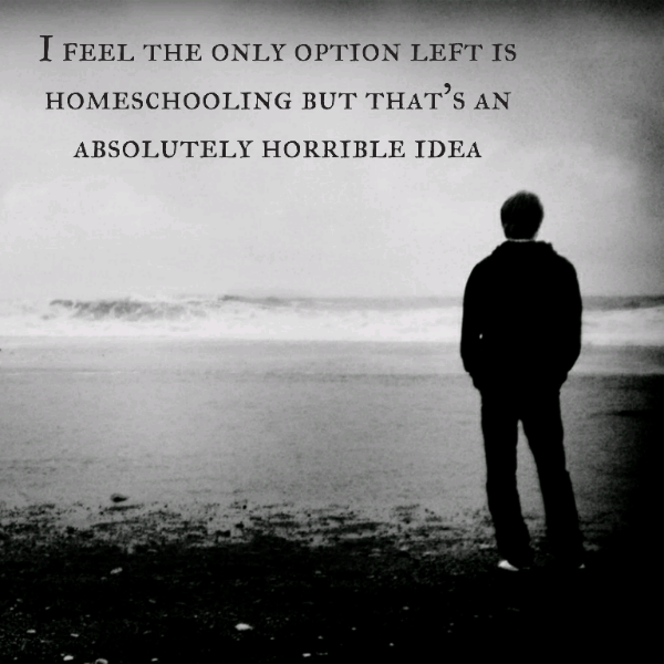 I feel the only option left is homeschooling but that's an absolutely horrible idea