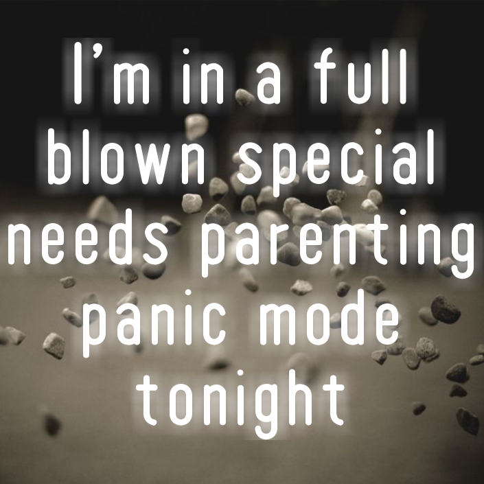 I'm in a full blown special needs parenting panic mode