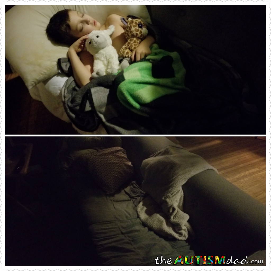 I'm sleeping on our dilapidated couch tonight