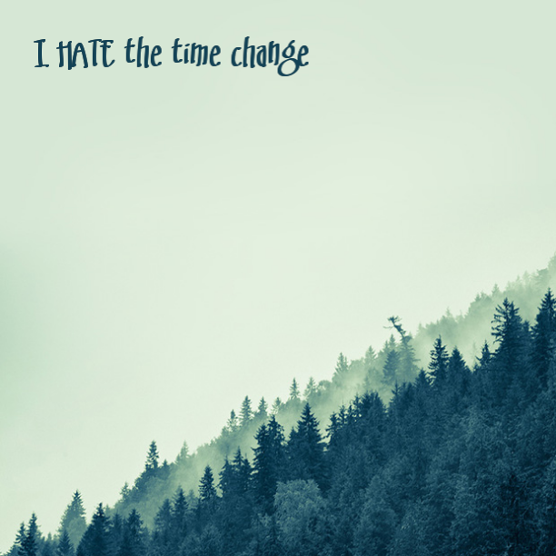 OMG.... I HATE the time change