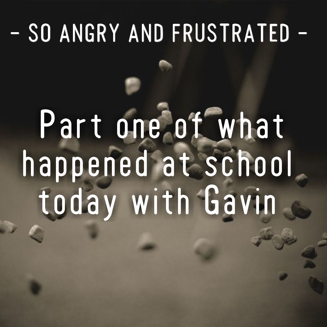 SO ANGRY AND FRUSTRATED - Part one of what happened at school today with Gavin