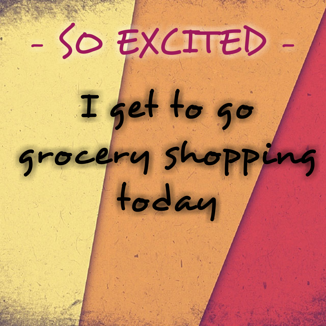 SO EXCITED - I get to go grocery shopping today