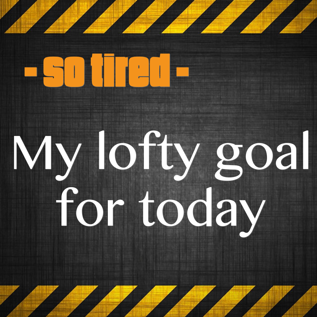 SO TIRED - My lofty goal for today