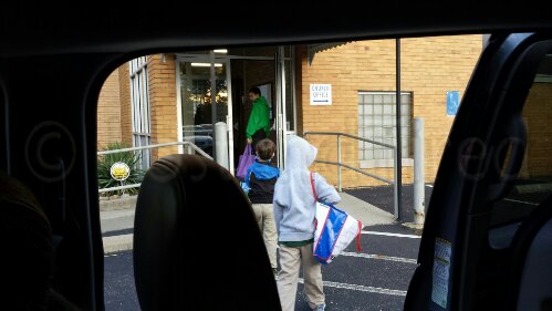 The boys are off to school but Gavin's a bit out of it today