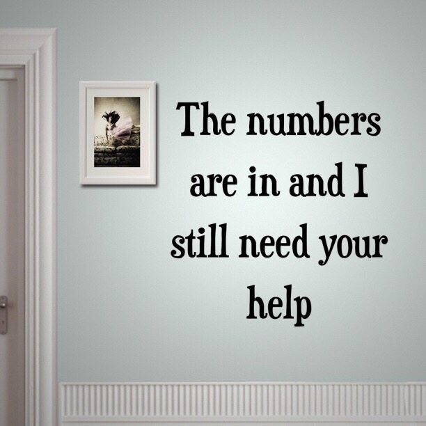 The numbers are in and I still need your help