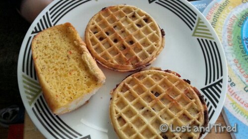 Waffles and Garlic Bread: It's what's for dinner