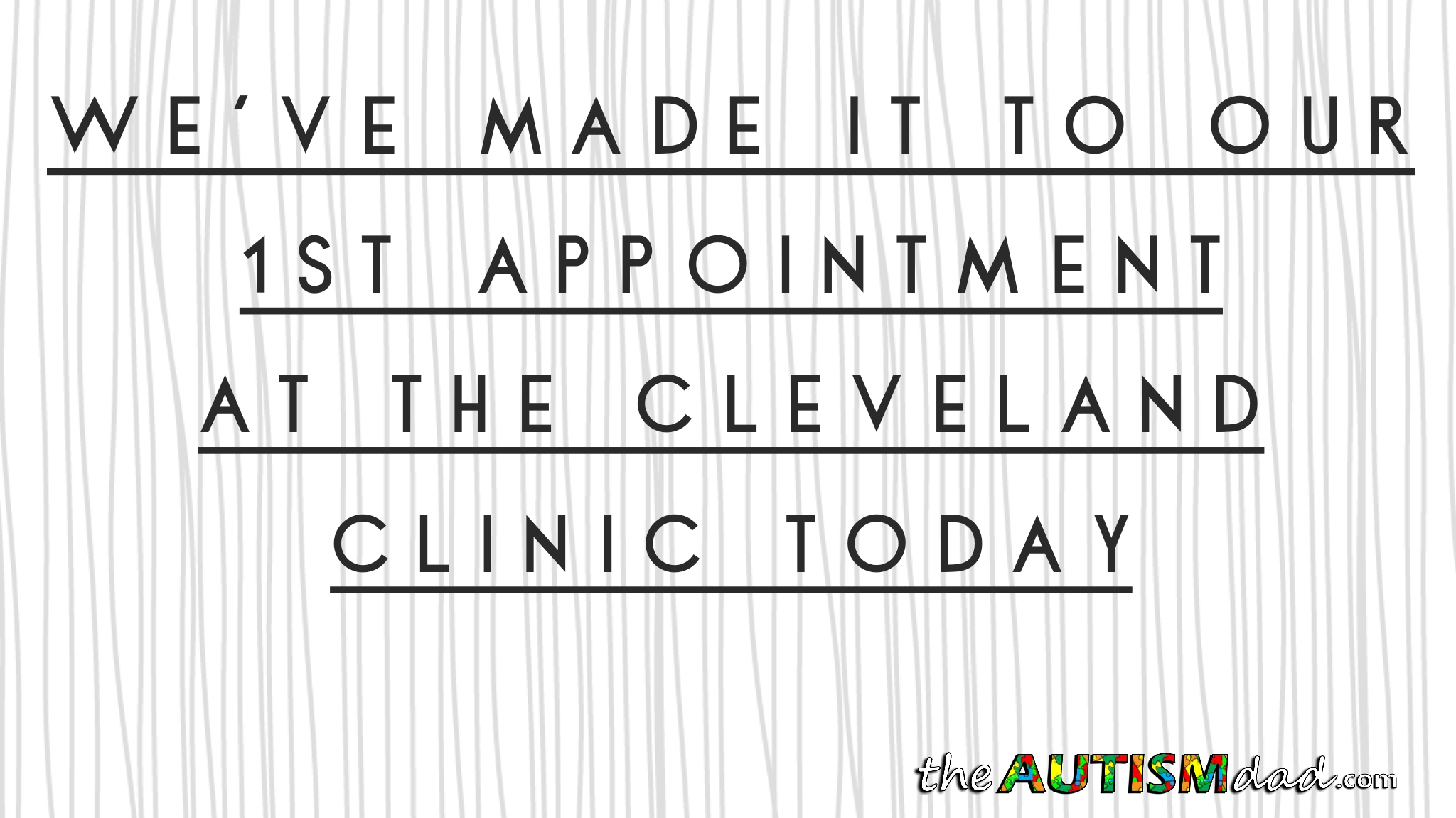 We've made it to our 1st appointment at the @ClevelandClinic today