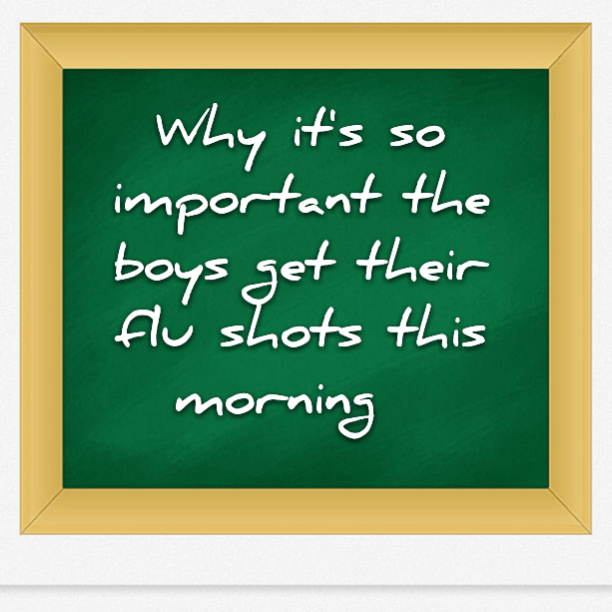 Why it's so important the boys get their flu shots this morning