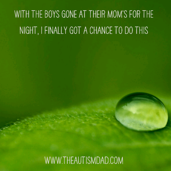 With the boys gone at their Mom's for the night, I finally got a chance to do this