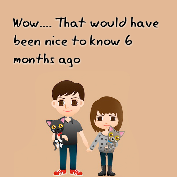 Wow.... That would have been nice to know 6 months ago