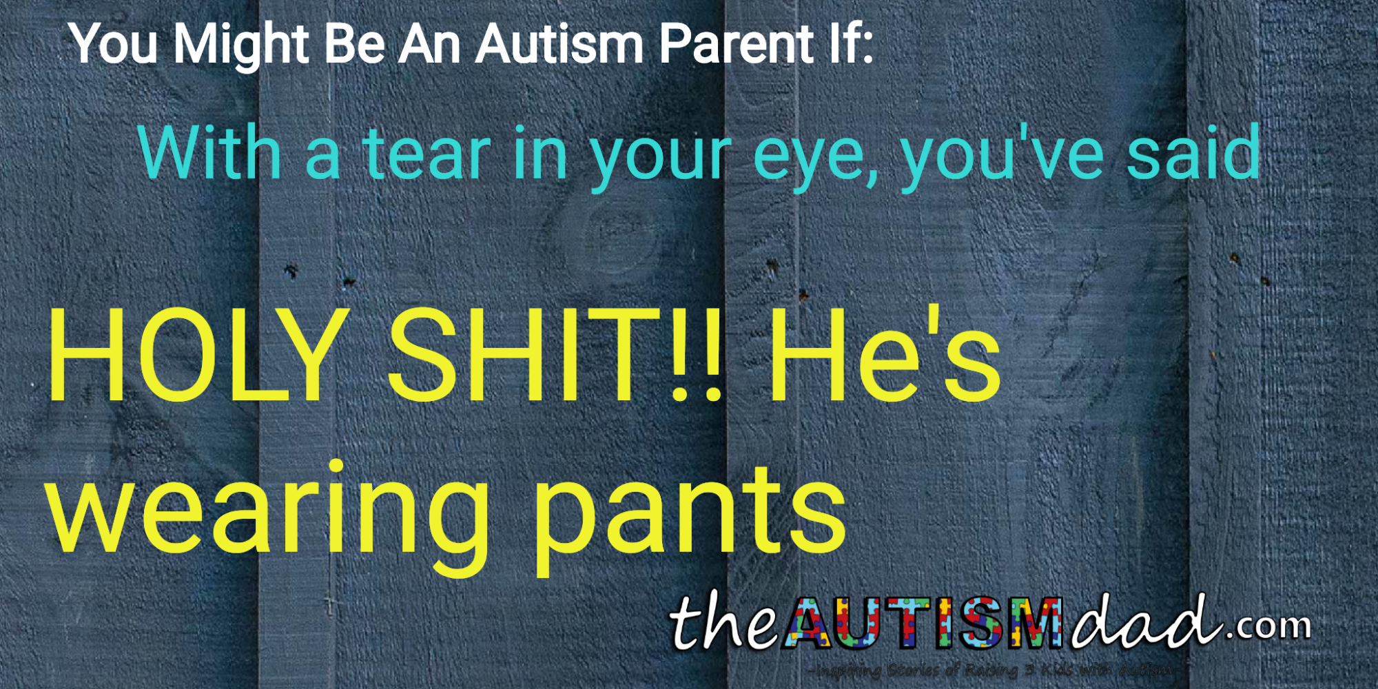 You Might Be An #Autism Parent If: Holy Shit